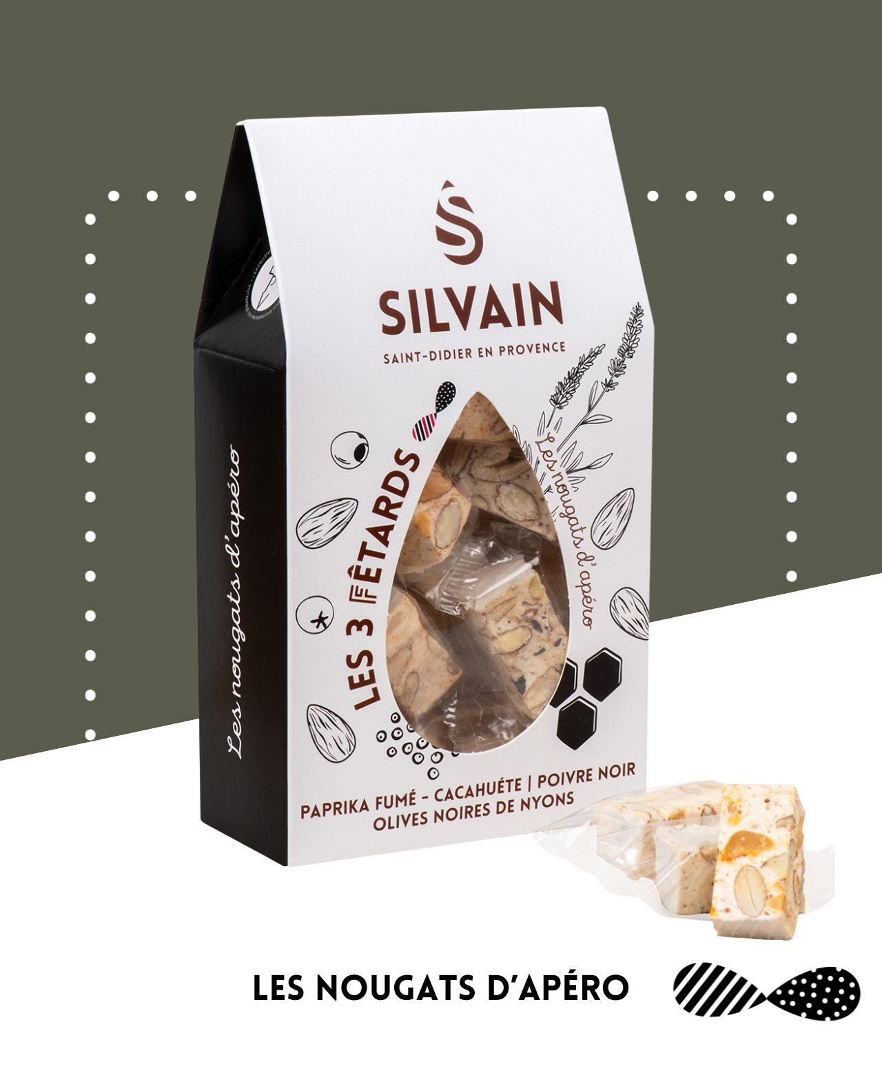 Les 3 fêtards - Nougats apéritifs assortiment sachet 125g