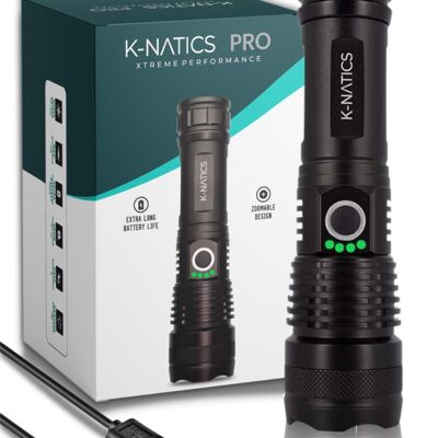K-NATICS PRO Rechargeable LED Flashlight - 2500lm - 800m Throw