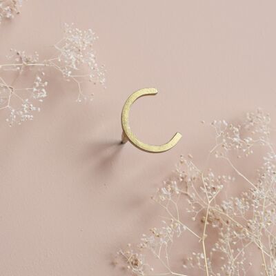 Letter C nail - golden brass