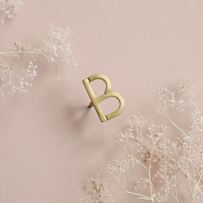 Letter B nail - golden brass