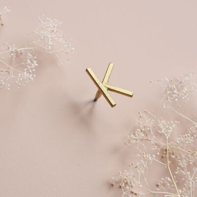 Letter K nail - golden brass