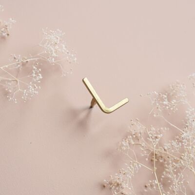 Letter L nail - golden brass