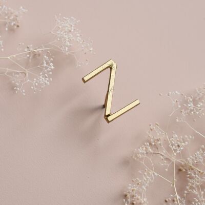 Letter Z nail - golden brass