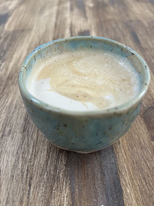 Taza de café expresso de cerámica, hecha a mano azul