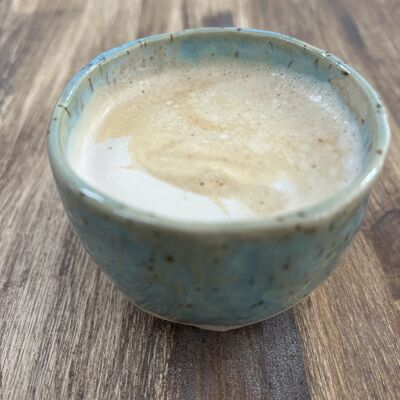 Taza de café expresso de cerámica, hecha a mano azul