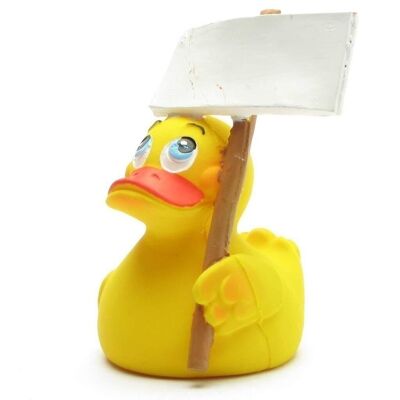 Badeente Lanco Welcome mit Schild - Gummiente