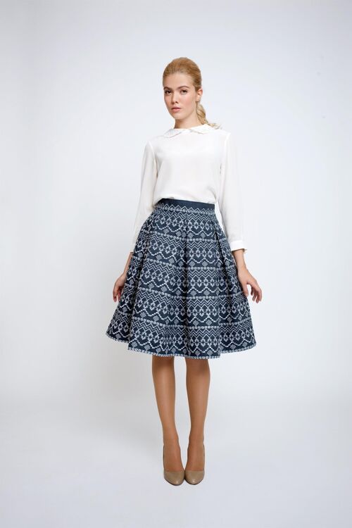 Anna embroidered flared skirt