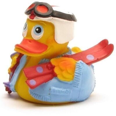 Rubber duck Lanco Ski-Duck with white helmet and goggles (blue) - rubber duck