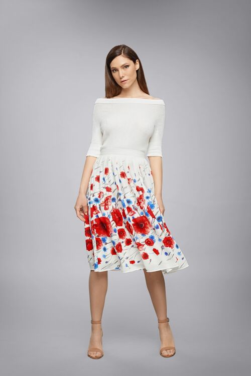 Poppy midi skirt with floral print