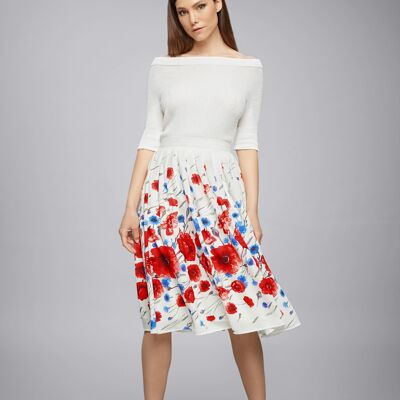 Poppy midi skirt with floral print