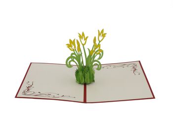 Carte pop-up jaune Tulipes 1