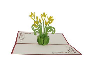 Carte pop-up jaune Tulipes 2