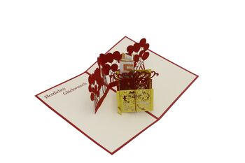 Coffret cadeau jaune, carte pop up 2