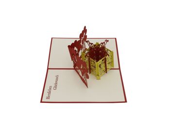 Coffret cadeau jaune, carte pop up 3