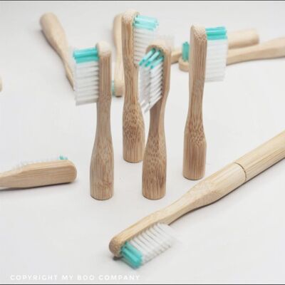[DÉSTOCKAGE] Pack 1 an brosse à dents bambou rechargeables - Zéro-gaspi
