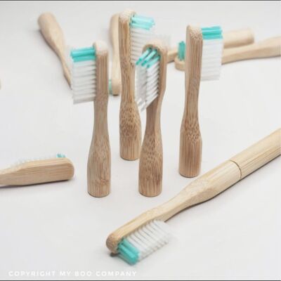 [DÉSTOCKAGE] Pack 1 an brosse à dents bambou rechargeables - Zéro-gaspi
