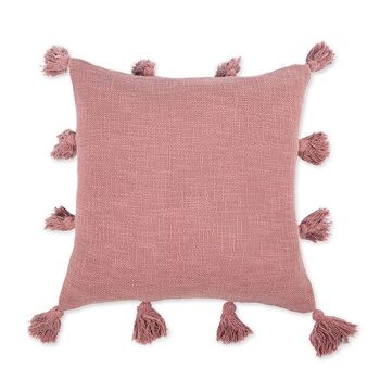 Housse de coussin en coton à pompons M/Joy 3