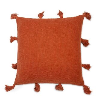 Housse de coussin en coton à pompons M/Joy 10