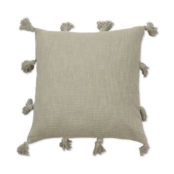 Housse de coussin en coton à pompons M/Joy 16