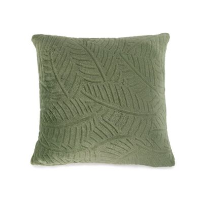 Housse de coussin toucher soie M/Feuilles