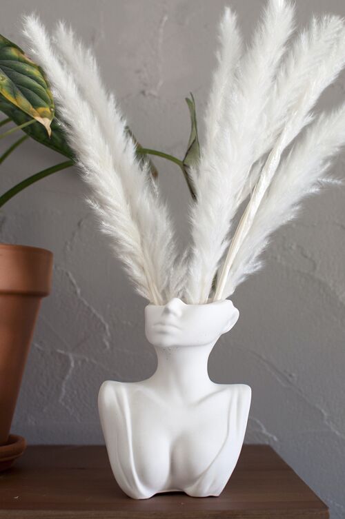 Buste Vase Lola pour fleurs séchées en Jesmonite