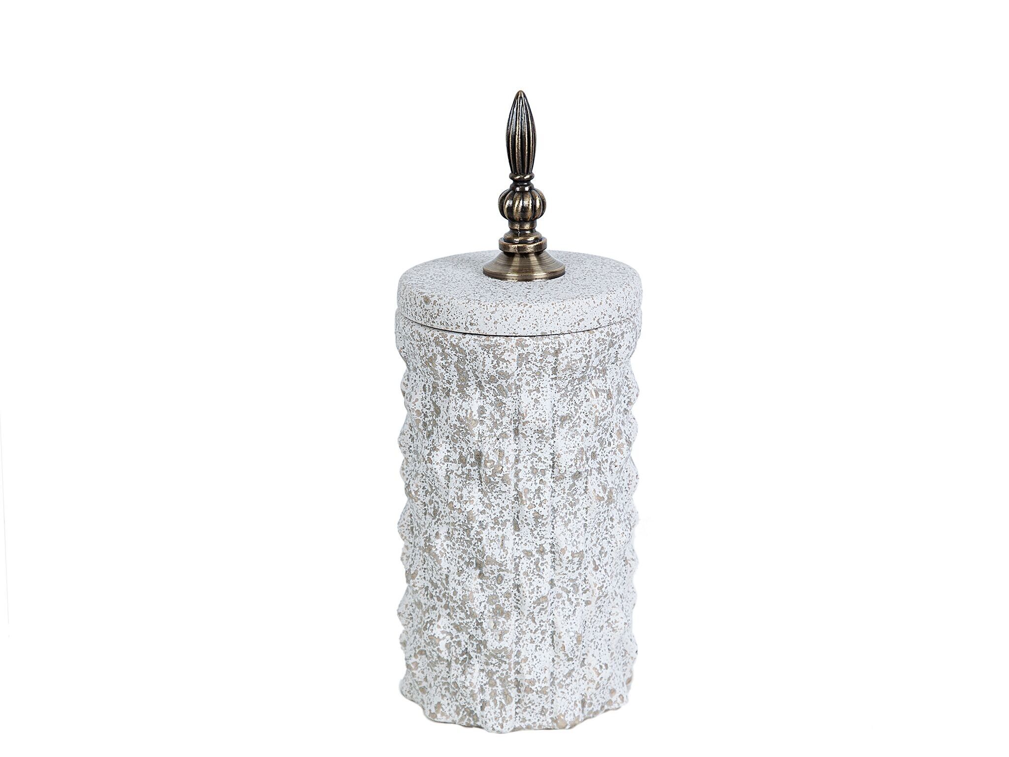 BARATTOLO IN CERAMICA BEIGE CON PERNO IN METALLO HM852308