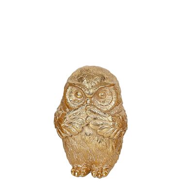 OWL SENSES GOLDEN RESIN 7X7X10CM HM102319