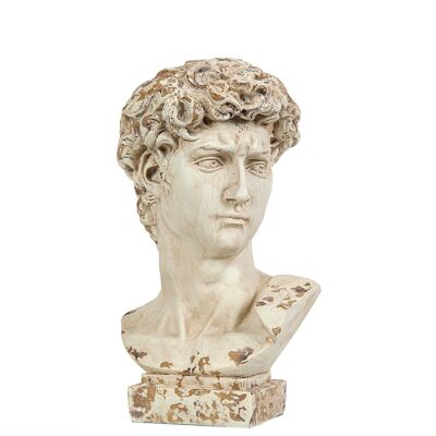 DAVID BUST BEIG RESIN 18X16X30CM HM192302