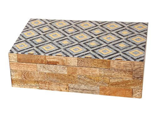 CAJA MADERA/ RESINA 23X15X8CM HM312301