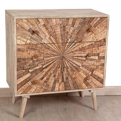 WOODEN CHEST OF 3 DRAWERS 80X40X85CM HM182314