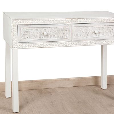 CONSOLE 2 TIROIRS DECAPE BOIS 100X35X80CM HM142304