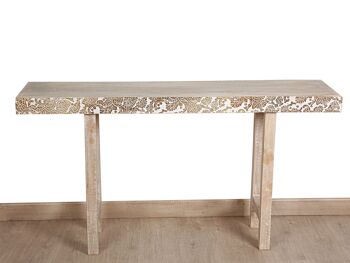 CONSOLE RECTUEUSE EN BOIS 140X35X74CM HM302308 2