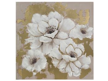 TABLEAU PEINT SUR TOILE FLEURS 80X3X80CM HM402336