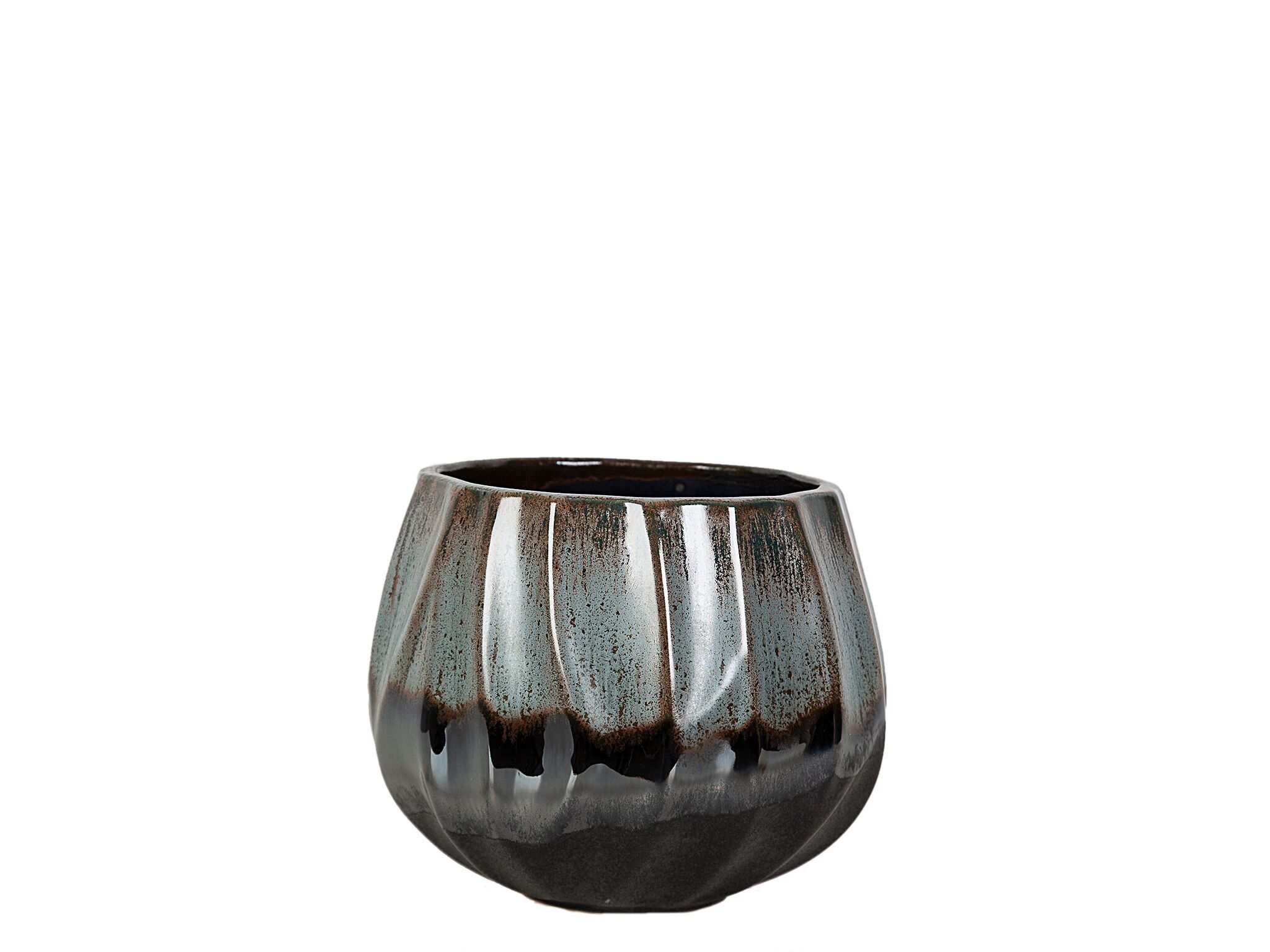 COPERCHIO VASO ONDULATO IN CERAMICA BICOLORE HM32381