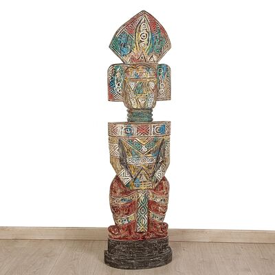 COLORFUL WOOD TRIBAL FOOT SCULPTURE HM472354