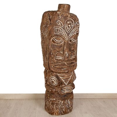 SCULPTURE DE PIED TRIBAL EN BOIS 30X25X150CM HM472353