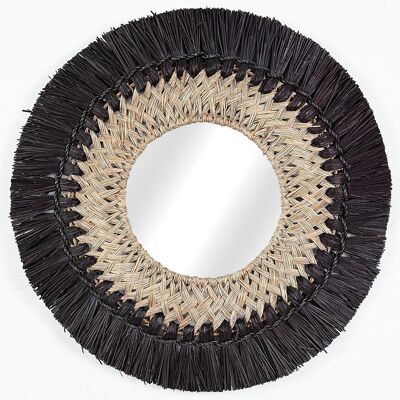 BLACK/NATURAL NATURAL FIBER MIRROR HM472238