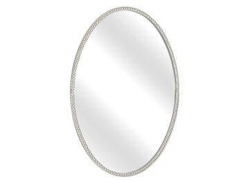 CORDON OVALE MIROIR MÉTAL ARGENT 56X3X82CM HM232315