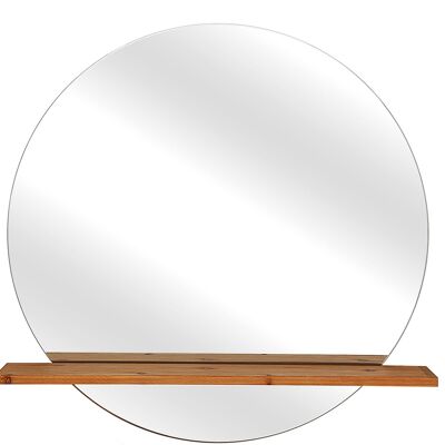 FRAMELESS MIRROR WOODEN SHELF HM232334