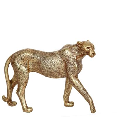 FIGURA LEOPARDO IN RESINA DORATA HM102316