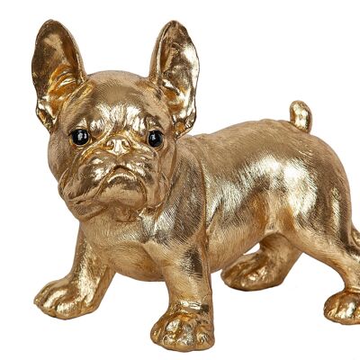 FIGURA PERRO RESINA DORADO 31X22X29CM HM192311