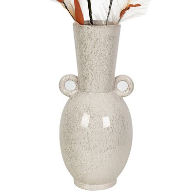 VASE CERAMIQUE 2 ANSES BEIGE 18X18X40CM HM22336