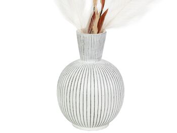 VASE EN CÉRAMIQUE BEIGE RAYÉ HM22326