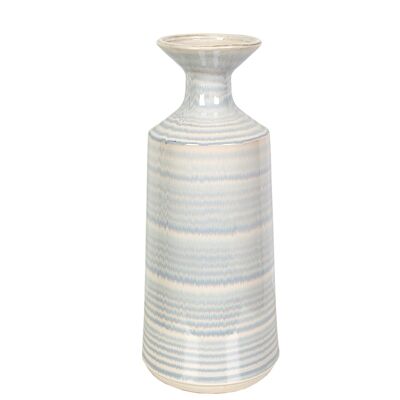 WEISSE/HELLBLAUE KERAMIKVASE HM22358