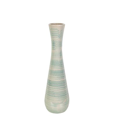 WEISSE/HELLBLAUE KERAMIKVASE HM22361