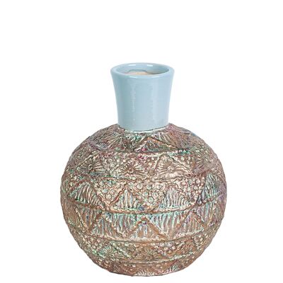 CERAMIC VASE ROPE EFFECT 18X18X17CM HM852313