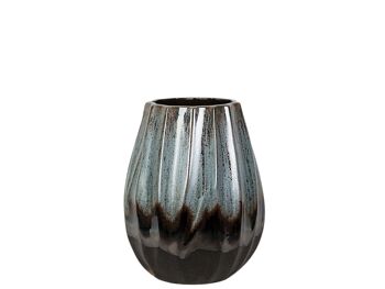 VASE ONDULÉ EN CÉRAMIQUE BICOLORE HM32378