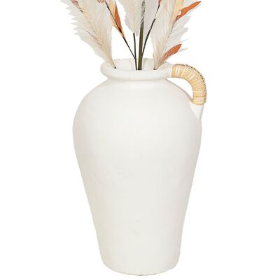 FLORERO TERRACOTA BLANCO ASA CUERDA HM472328