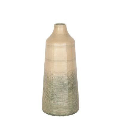 VASE VERRE GRIS BEIGE 14X14X35CM HM2723113