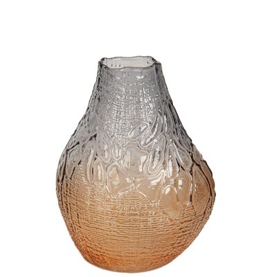 VASE EN VERRE GRIS/AMBRE HM842327